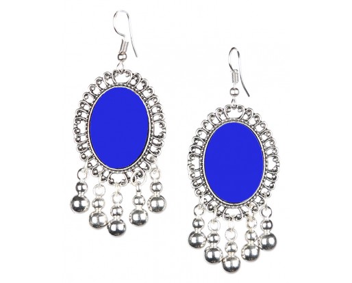 Silver Oxidized Earrings Jhumka Jhumki Bali Imitation Indian Bollywood Ethnic Wedding Jewelry H10